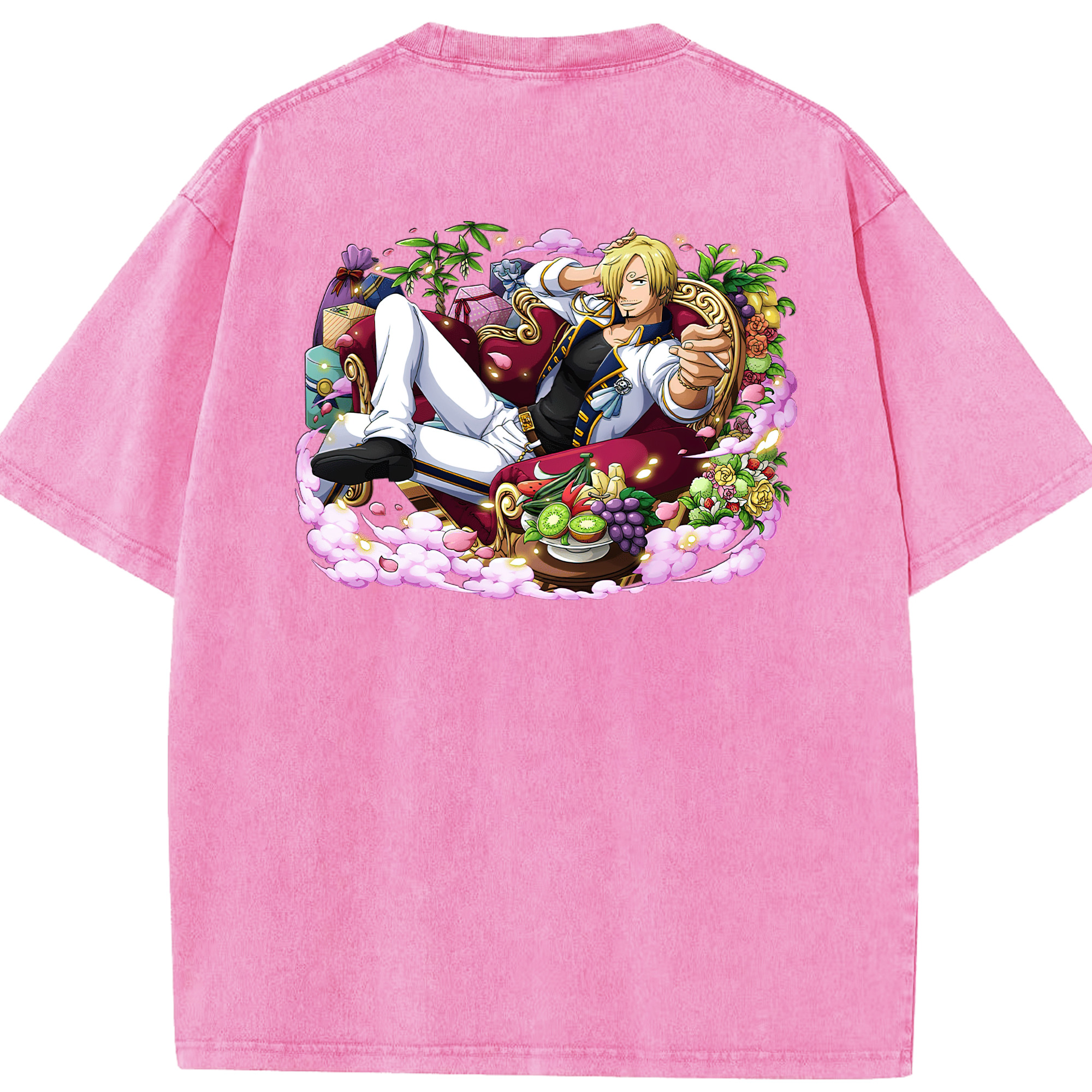 ワンピース サンジ ONE PIECE Sanji 綿100% ヴィンテージ風 半袖Tシャツ（背面プリント）